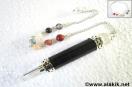 3pcs Black Tourmaline pendulum with chakra chain